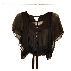 FRENCHI Black size XL  shrug 100% viscose, sheer